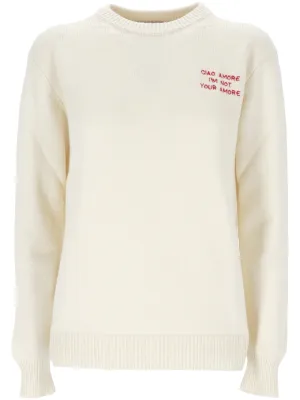 Elegant White Wool Sweater for Women