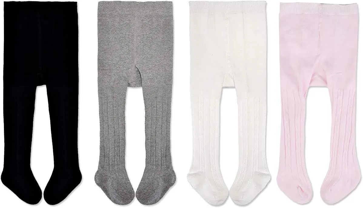 EPEIUS Baby Girl Tights Thick Cable Knit Leggings Stockings Cotton Pantyhose for Newborn Infant Toddler 3/4/5/6 Pack