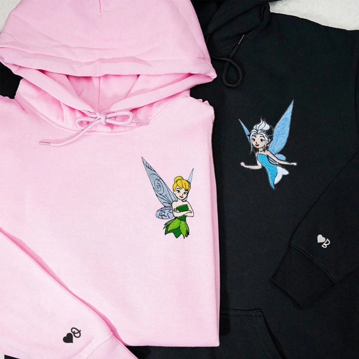 Fairy Couple Matching Hoodies - Custom Embroidered Sweatshirts For Couples