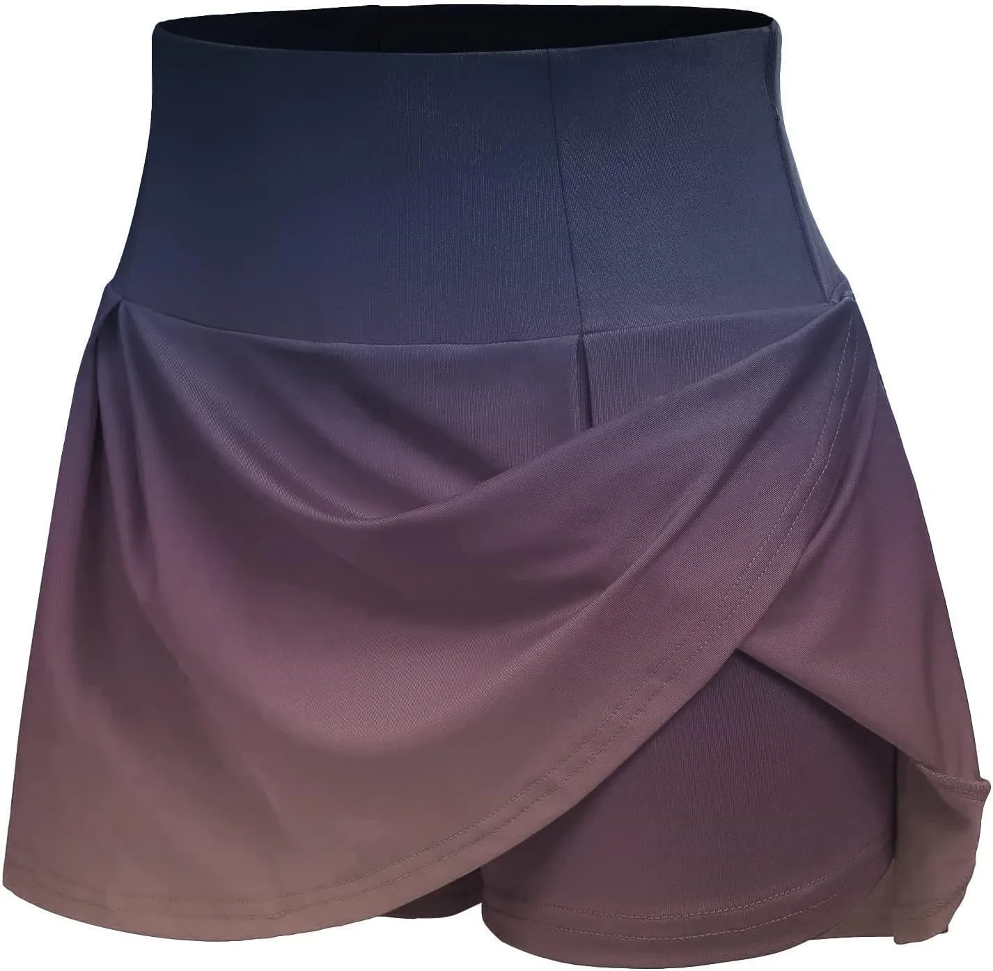 Fake Two Pieces Shorts for Women High Waisted Tummy Control Sports Yoga Short Casual Summer Ruffle Flowy Skirts Shorts
