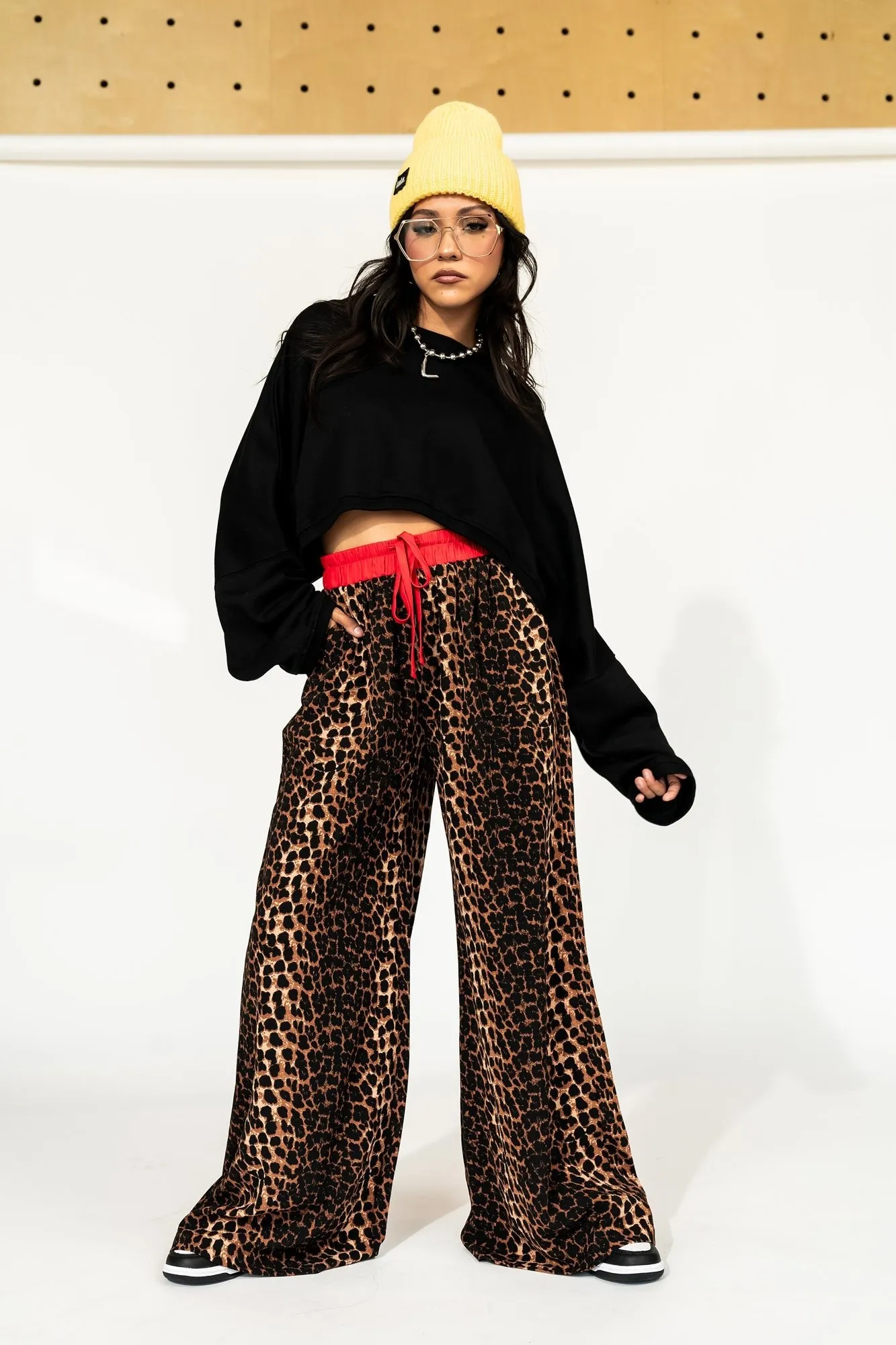 Feline Fierce Wide Leg Leopard Pants
