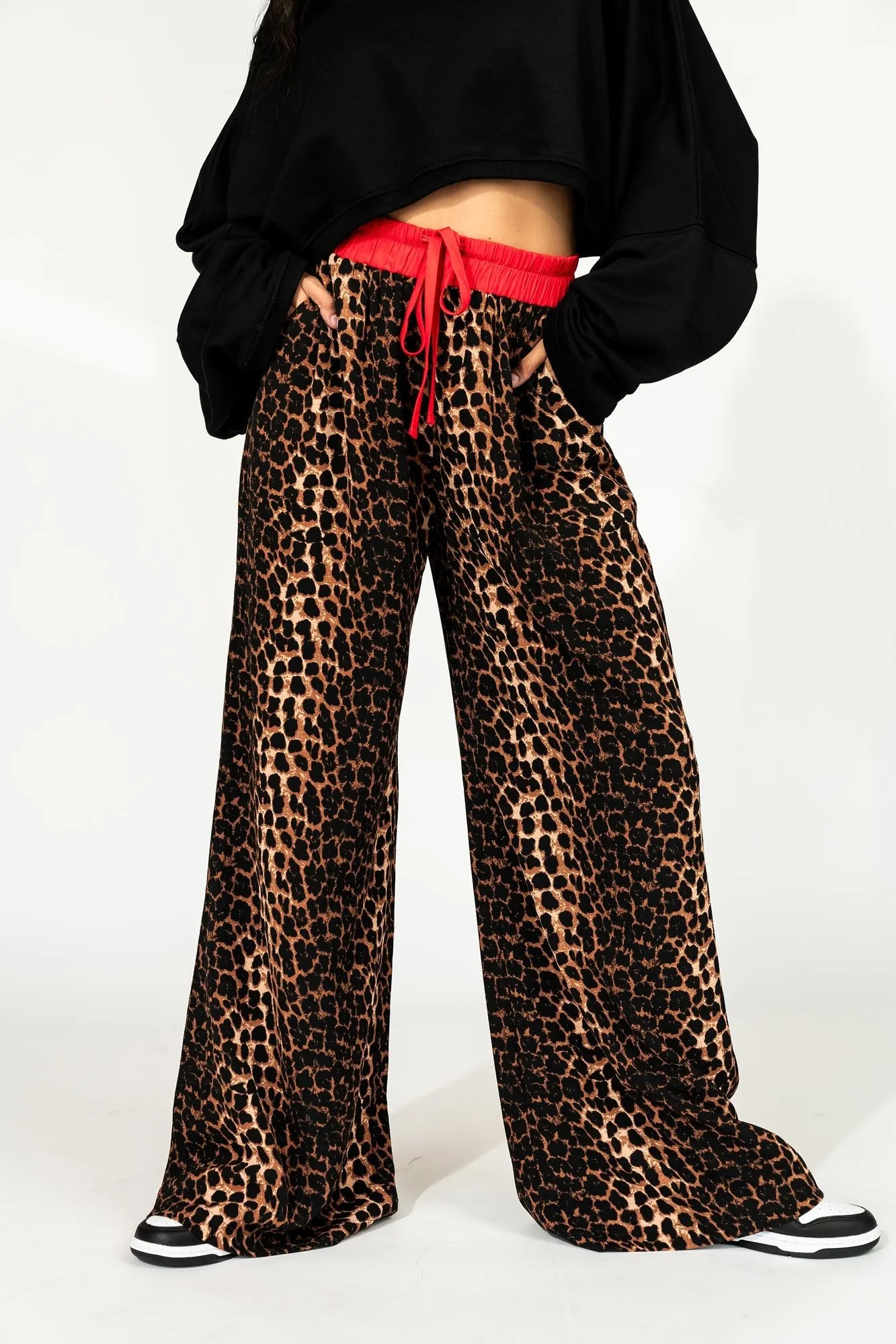 Feline Fierce Wide Leg Leopard Pants