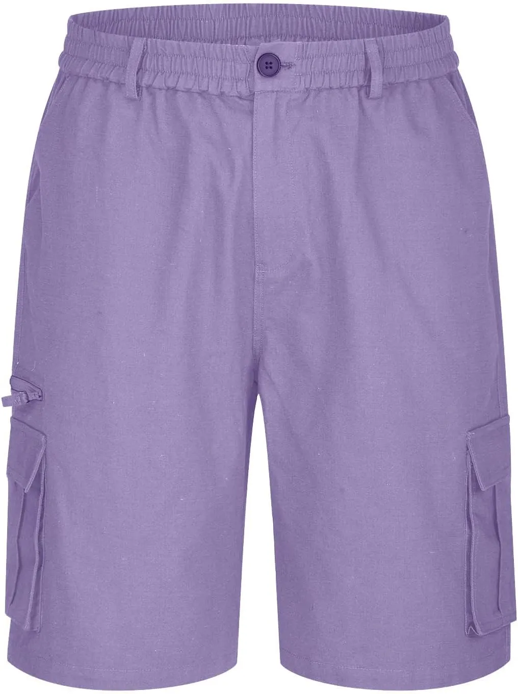 Finelylove Cargo Shorts for Men Relaxed Stretch Waist Outdoor Work Shorts Casual Summer Hiking Tactical Pants with Zip Pocket