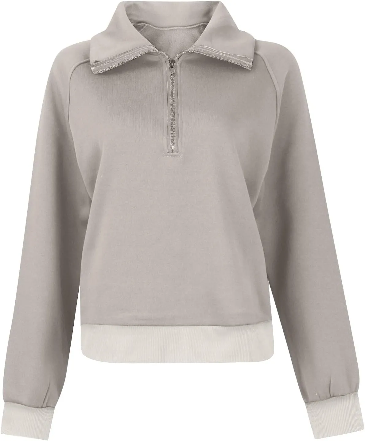 Fleece Half Zip Pullover Women Oversized Quarter Zip Sweatshirt Casual Long Sleeve Fall Sweatshirts Y2k Preppy Clothes