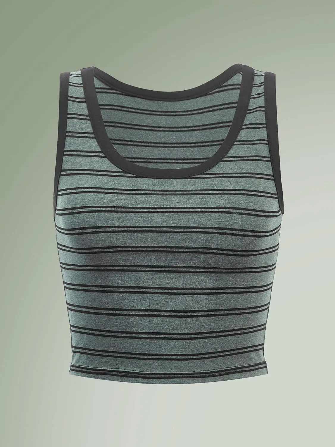 Floerns Women's Casual Sleeveless Camisole Scoop Neck Slim Fit Crop Tank Top