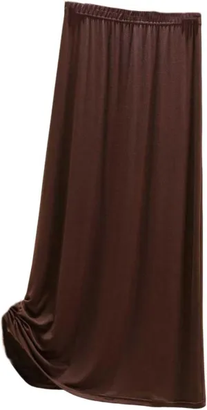 Flowy Maxi Long Skirt for Women Split Front High Waisted Midi Skirts Casual Elastic A Line Skirt Knee Length Skirts