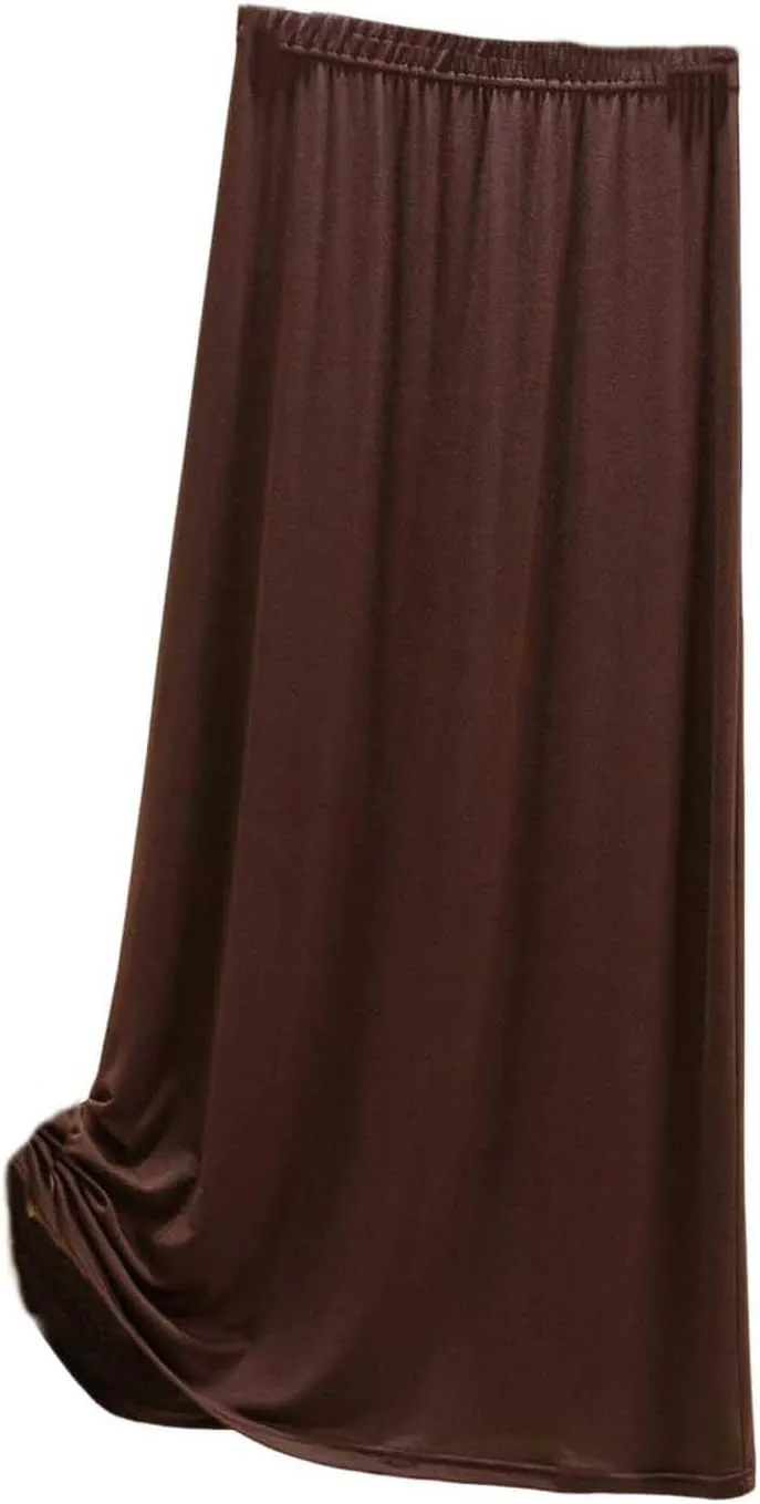 Flowy Maxi Long Skirt for Women Split Front High Waisted Midi Skirts Casual Elastic A Line Skirt Knee Length Skirts