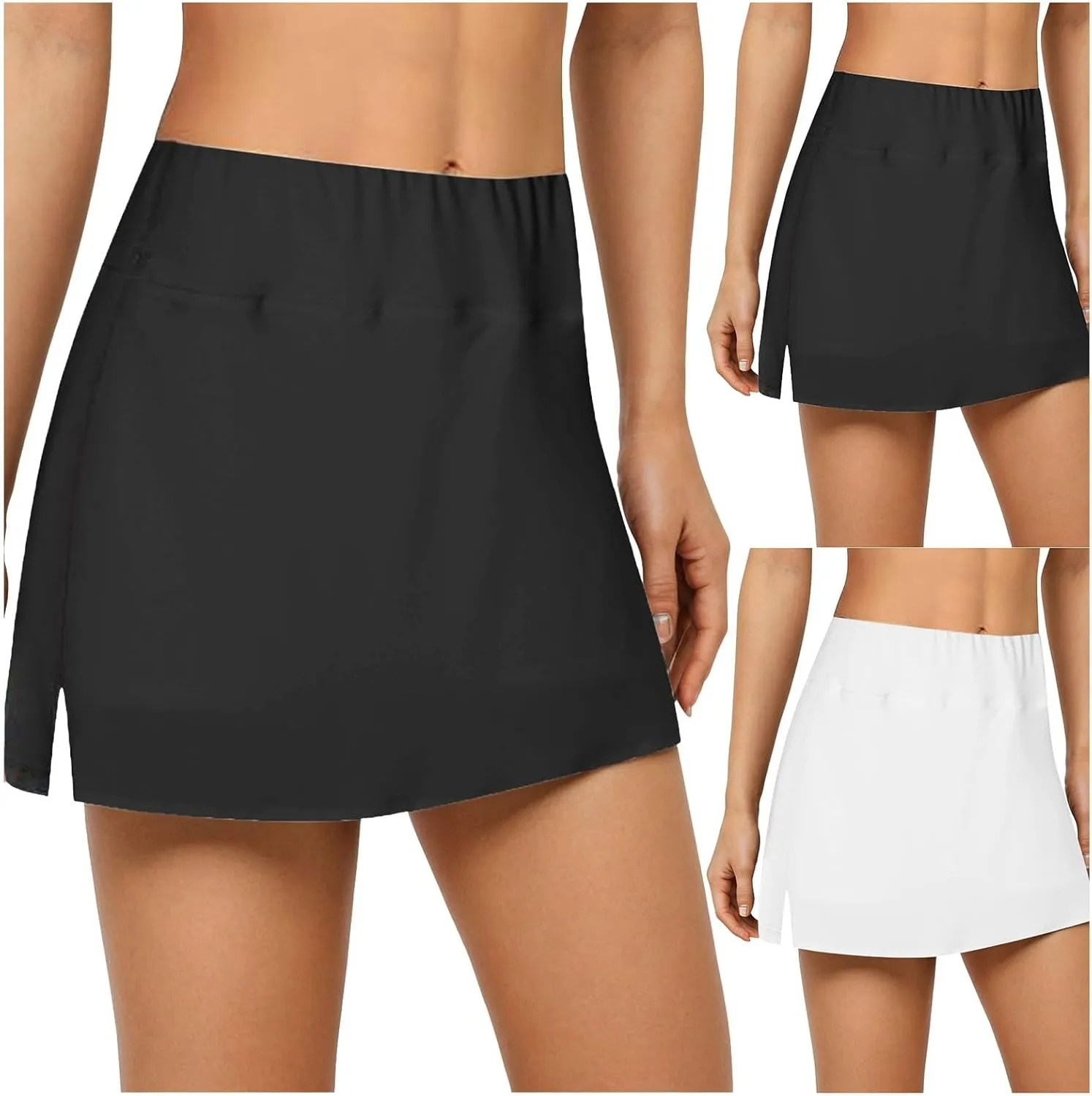 FZVYD Mini Skorts for Women Drawstring Mid Waist Bodycon Pencil Mini Skirt with Shorts 2025 Tennis Skort Athletic Golf Skirts