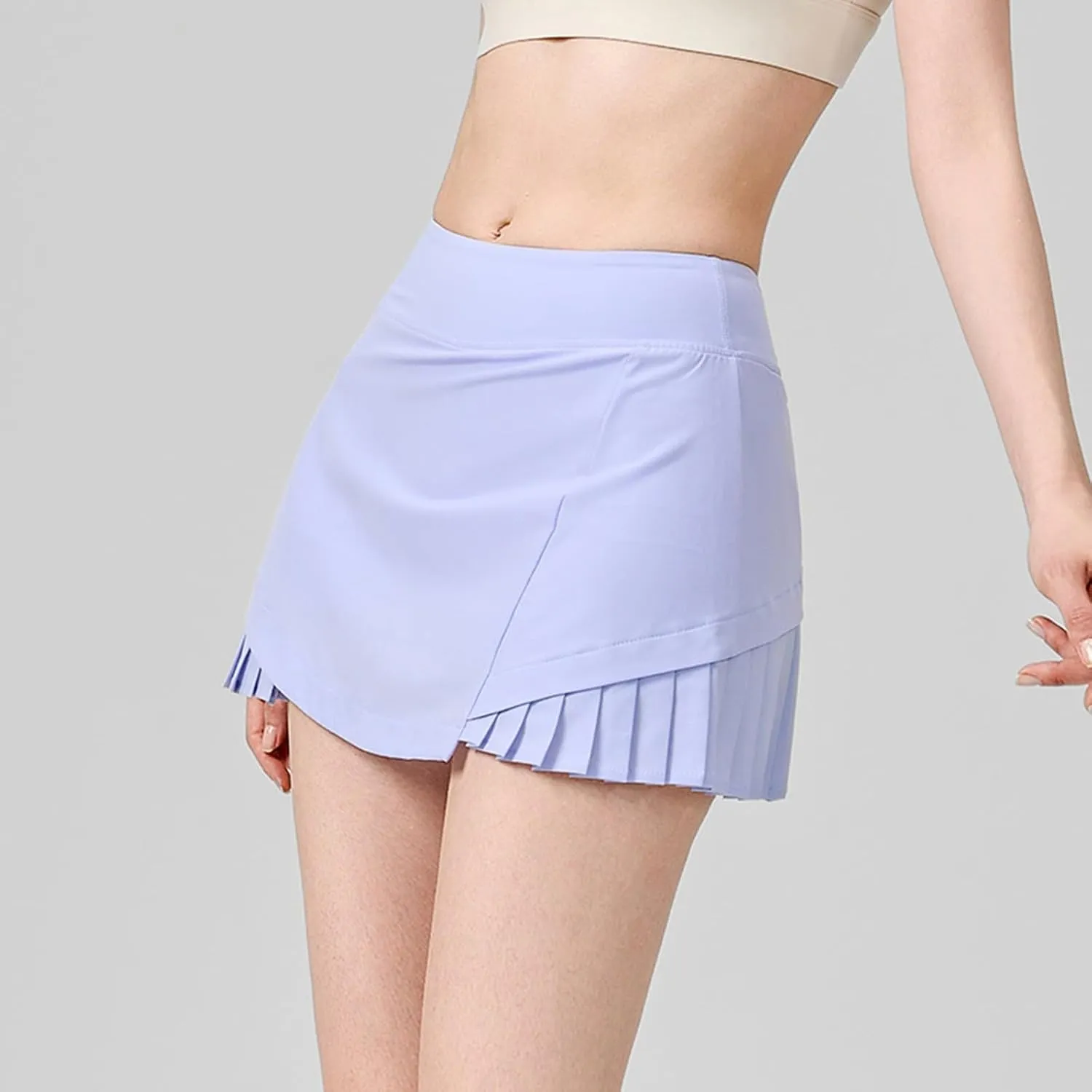 FZVYD Womens Tennis Skirt with Pockets Shorts Crossover High Waisted Athletic Skorts Skirts for Golf Running Workout Bodycon
