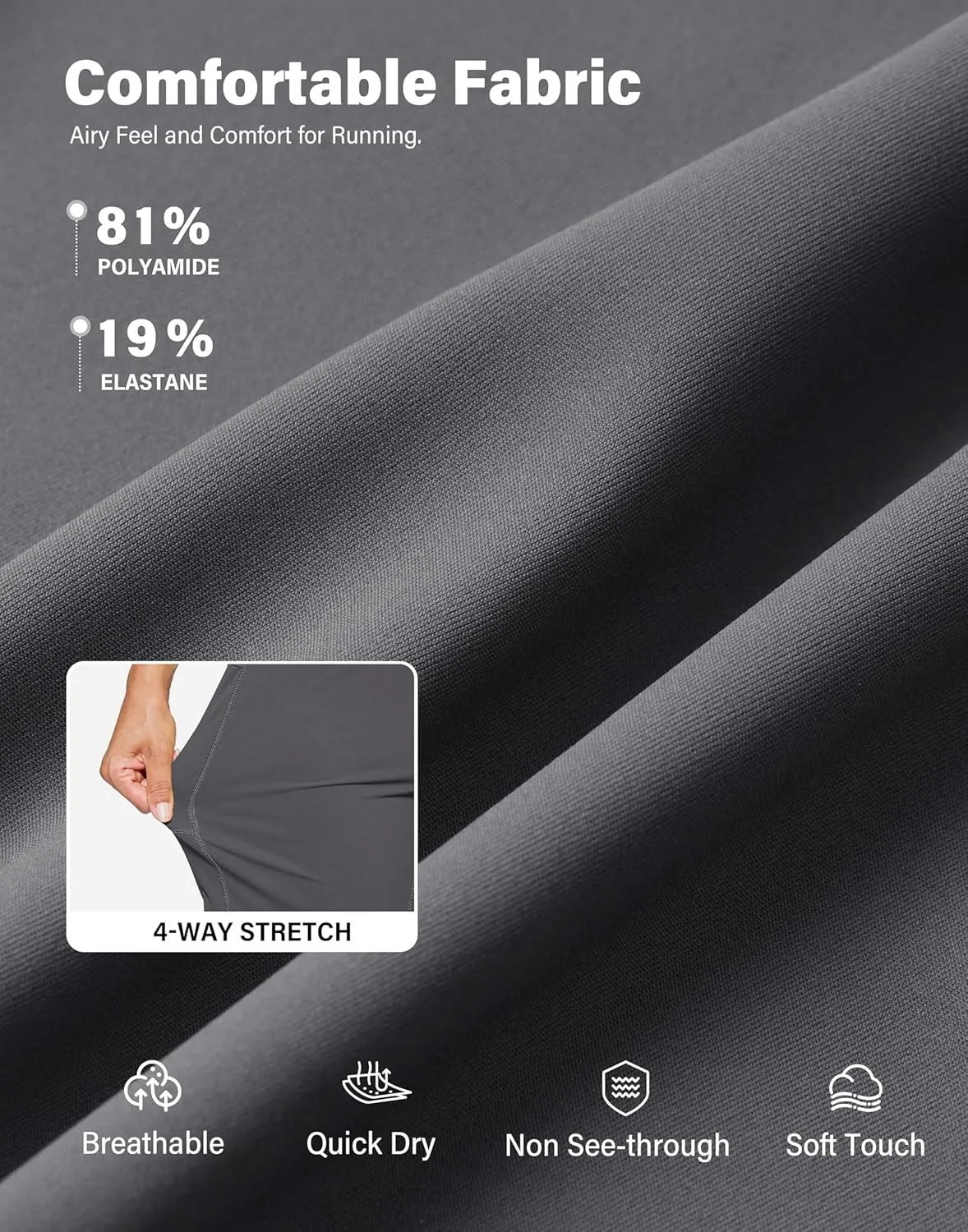 G Gradual Women's 9" Bermuda Long Shorts with Pockets High Waisted Athletic Knee Length Shorts for Women Walking Workout