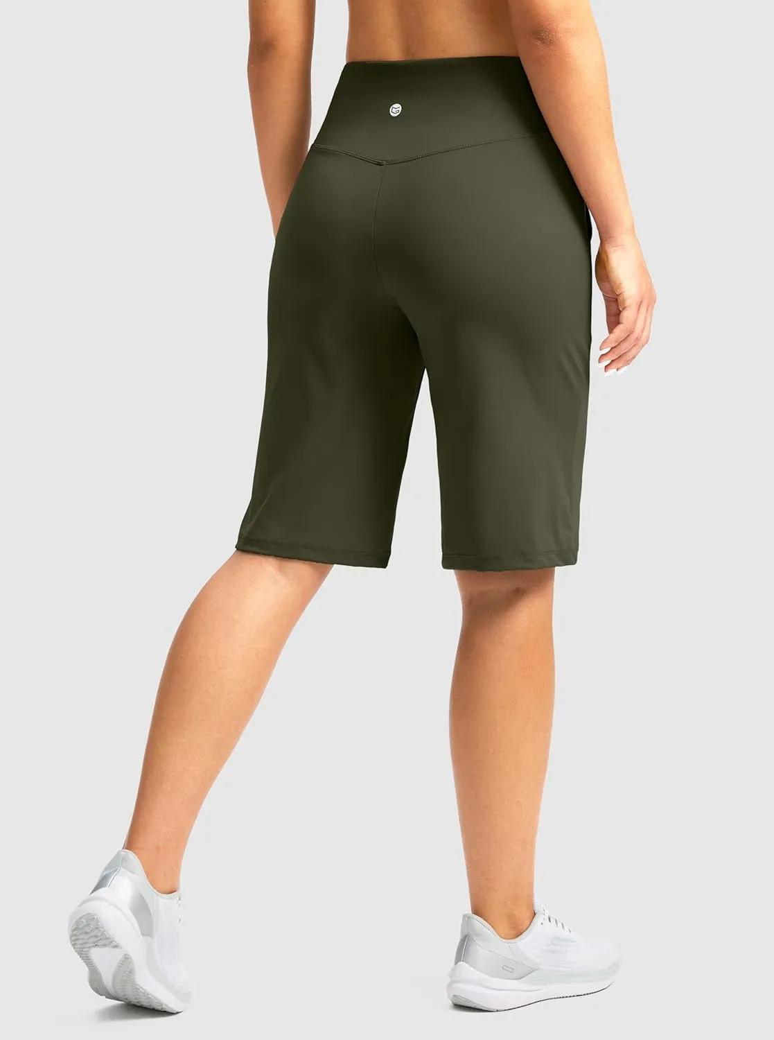G Gradual Women's Bermuda Shorts 12" Knee Length with Pockets High Waisted Stretch Long Shorts for Women Casual Walking