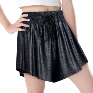 Girls Butterfly Shorts Sparkle Flowy Athletic Shorts for Girls Gym Skorts 2-in-1 Skirt for Kids Preppy Clothes