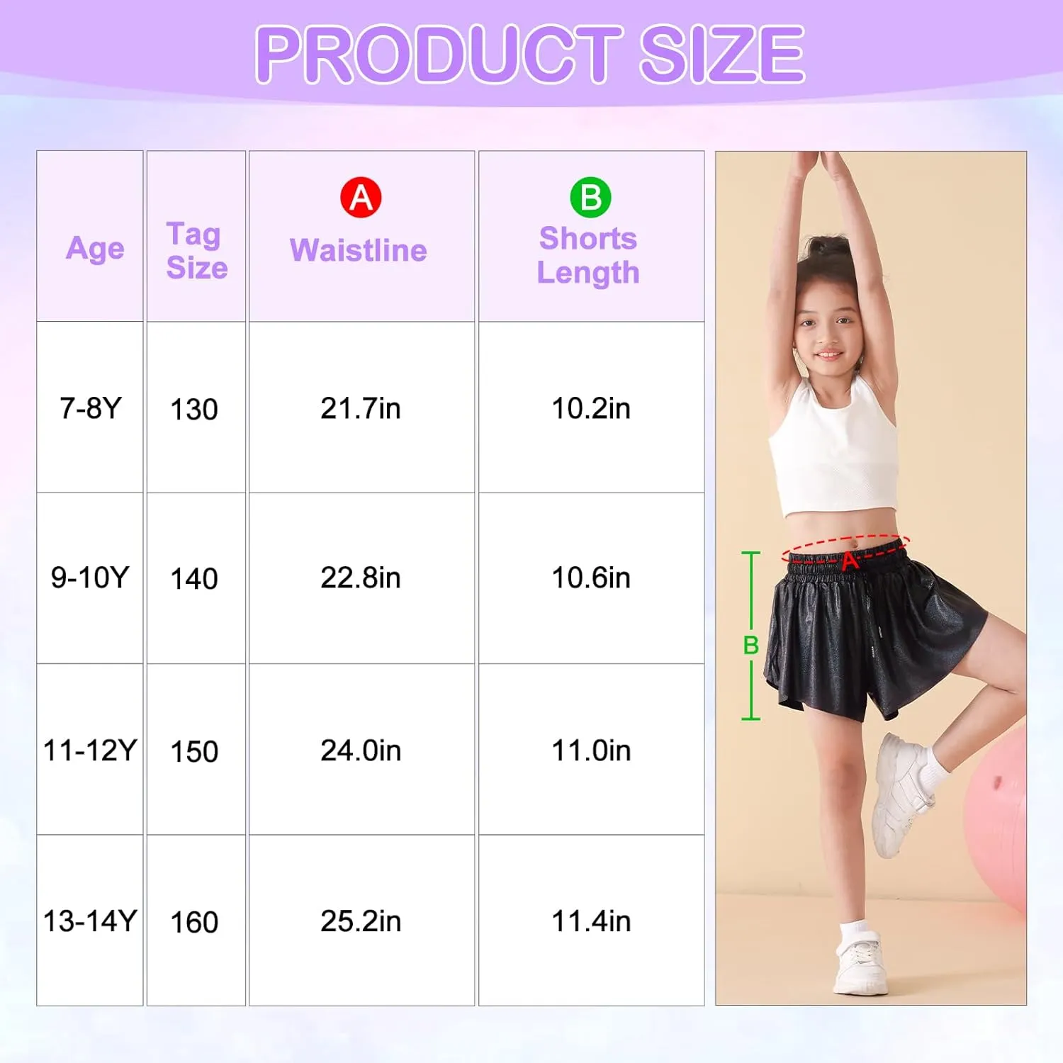Girls Butterfly Shorts Sparkle Flowy Athletic Shorts for Girls Gym Skorts 2-in-1 Skirt for Kids Preppy Clothes