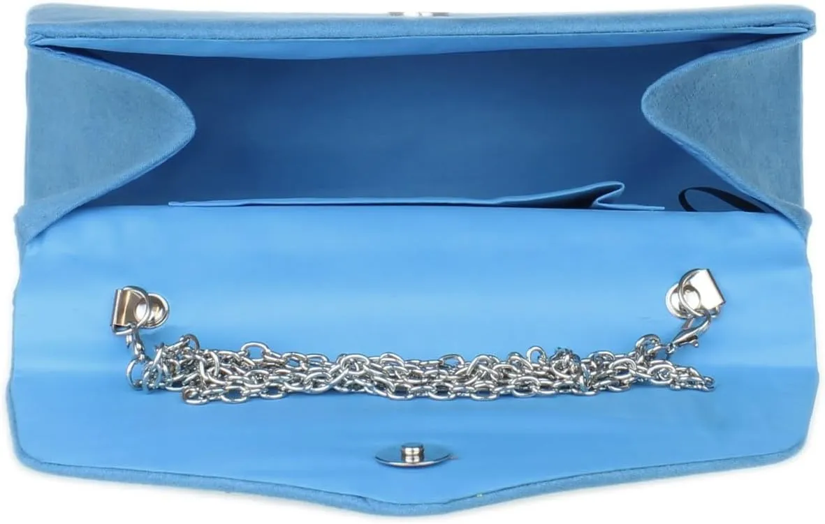 Girly HandBags Top Handle Faux Suede Clutch Bag Grab Holder Womens Handbag
