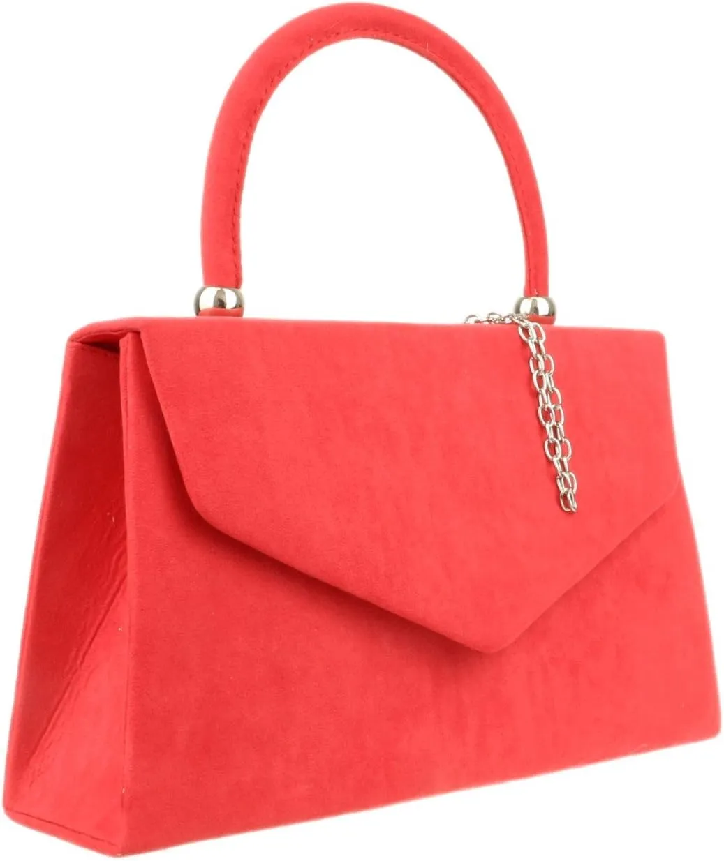 Girly HandBags Top Handle Faux Suede Clutch Bag Grab Holder Womens Handbag