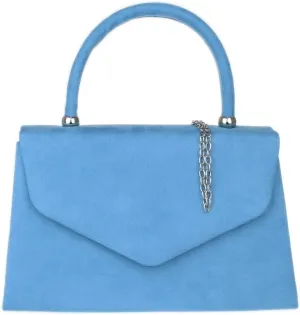 Girly HandBags Top Handle Faux Suede Clutch Bag Grab Holder Womens Handbag