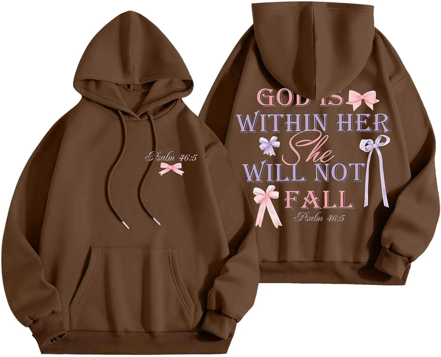 God Is Within Her She Will Not Fail Womens Sweatshirts Long Sleeve Hoodies Oversized Casual Comfy Trendy Pullover