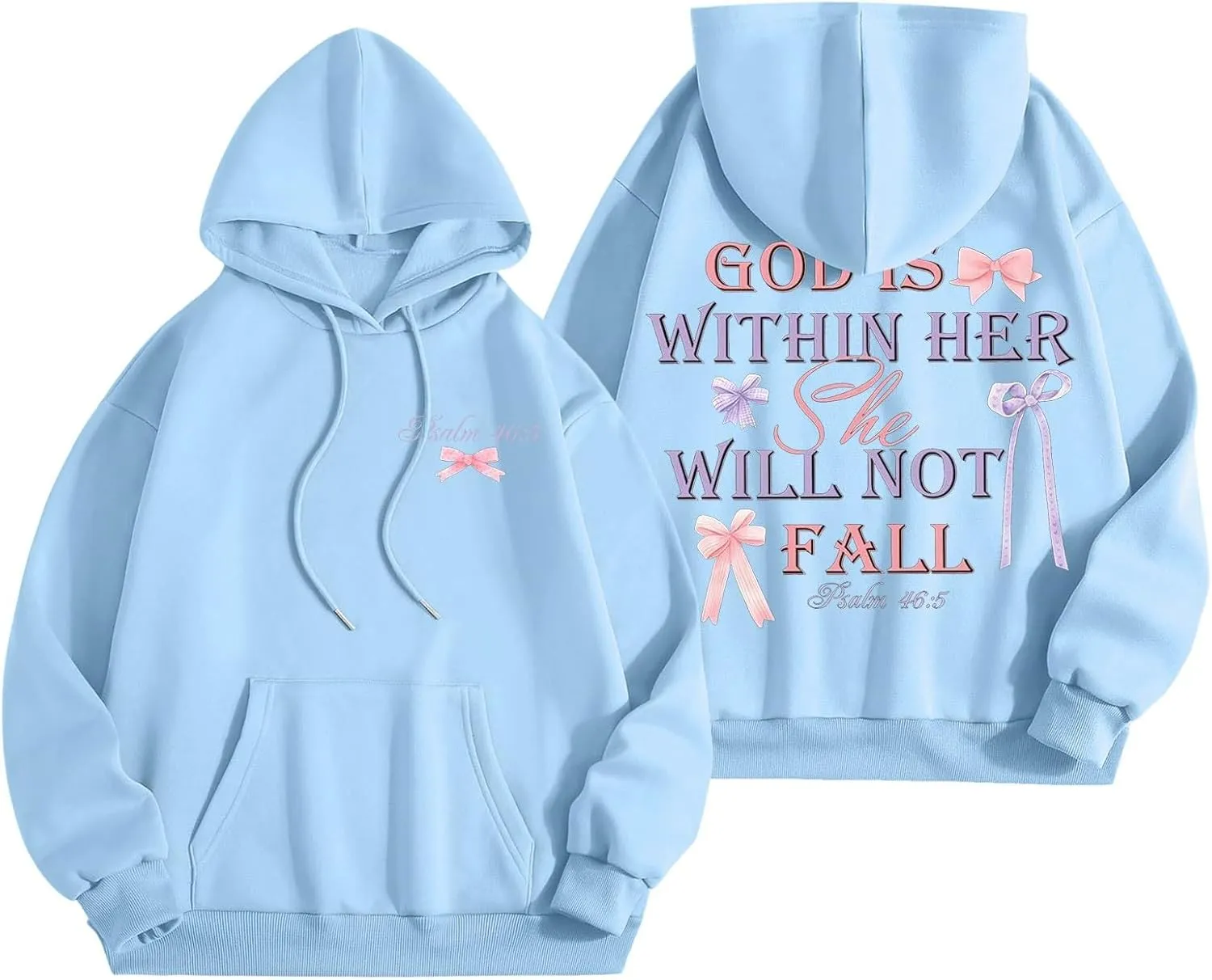 God Is Within Her She Will Not Fail Womens Sweatshirts Long Sleeve Hoodies Oversized Casual Comfy Trendy Pullover