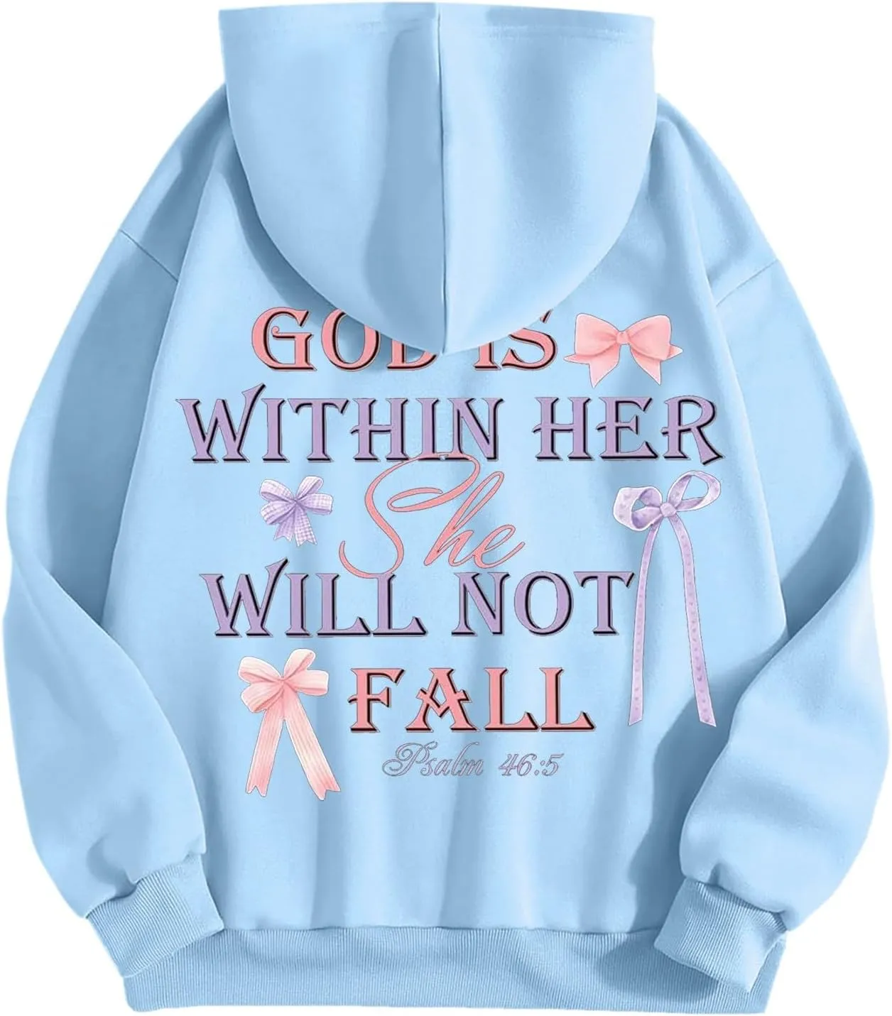 God Is Within Her She Will Not Fail Womens Sweatshirts Long Sleeve Hoodies Oversized Casual Comfy Trendy Pullover