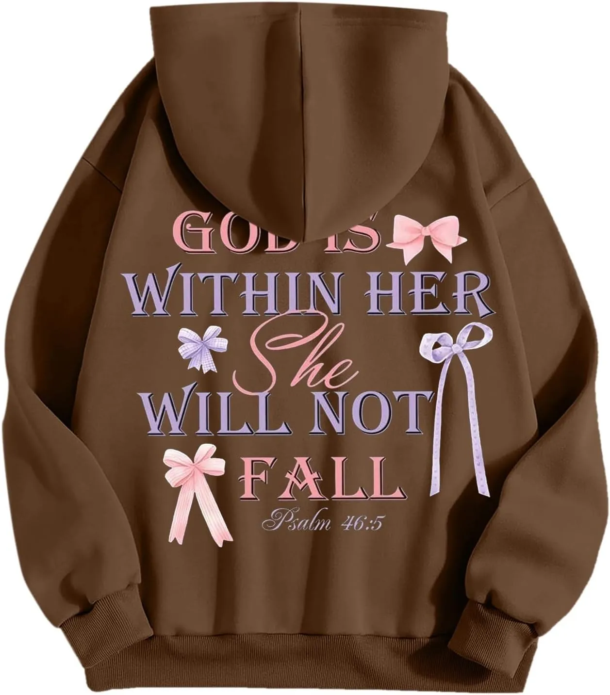 God Is Within Her She Will Not Fail Womens Sweatshirts Long Sleeve Hoodies Oversized Casual Comfy Trendy Pullover