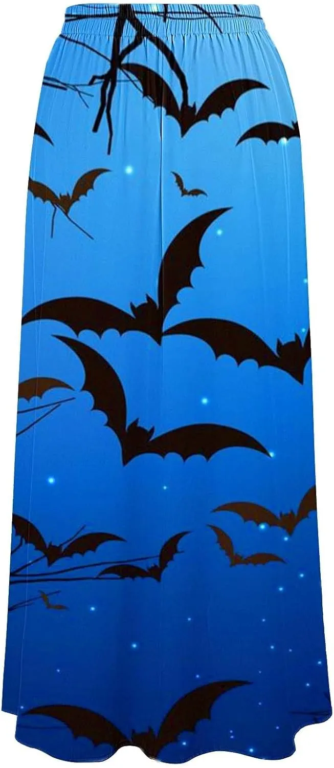 Halloween Skirts Skirt High Waist Party Beach Pocket Long Maxi Skirt Puffy Skirt Women Black Tutu Skirt Halloween