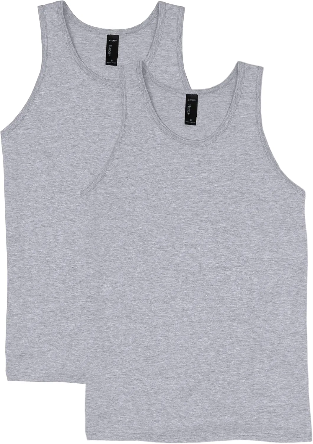 Hanes Men's X-Temp Tank Top 2 Pack, Light Steel, XXX-Large