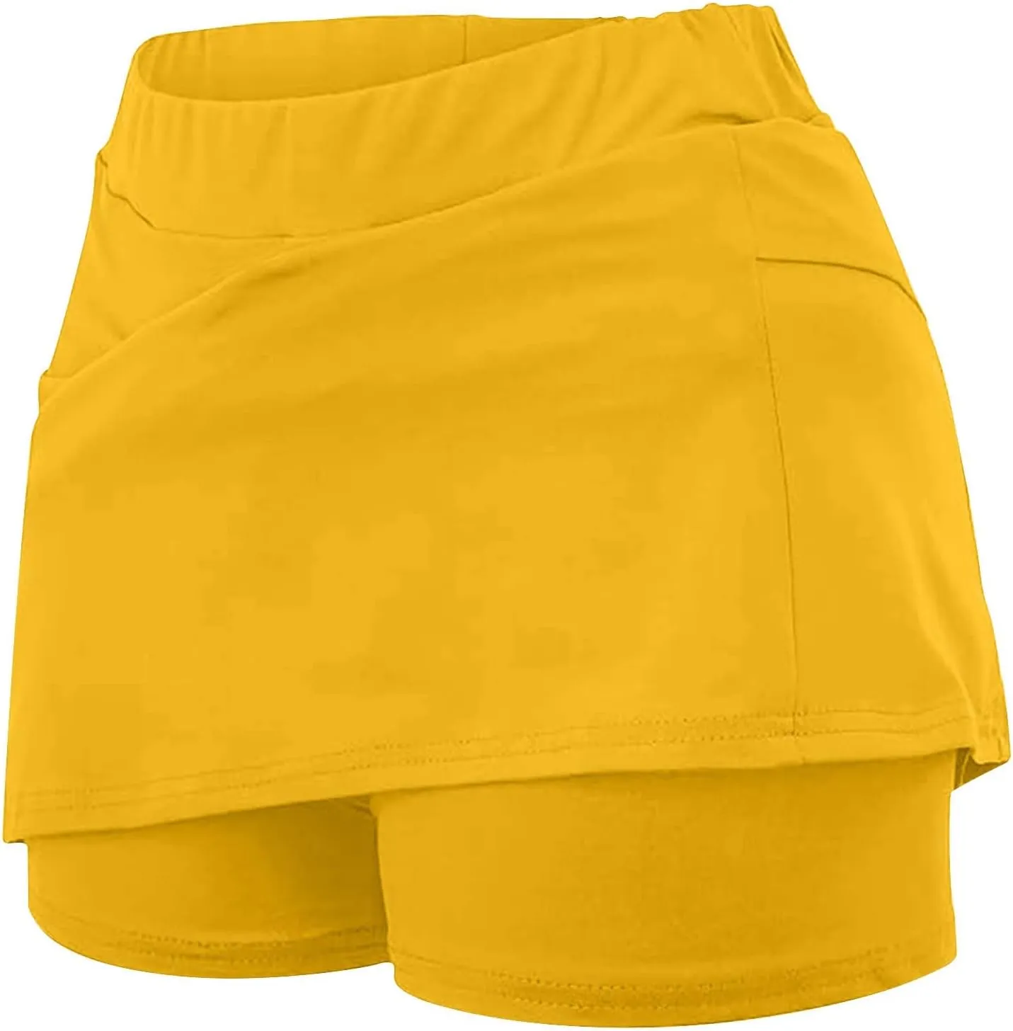 High Waisted Tennis Skirt for Women with Inner Shorts Plus Size Athletic Skorts Solid Casual Workout Built-in Shorts