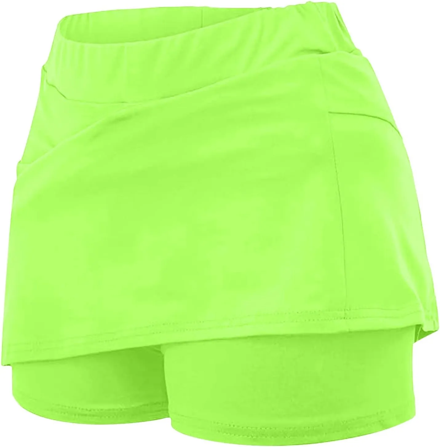 High Waisted Tennis Skirt for Women with Inner Shorts Plus Size Athletic Skorts Solid Casual Workout Built-in Shorts