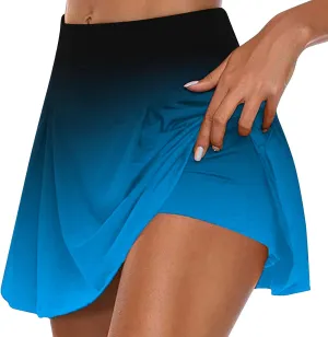 hlysgo Women Tennis Skirts High Waisted Athletic Skorts Summer Running Workout Skort Shorts 2 in 1 Sport Pickleball Shorts