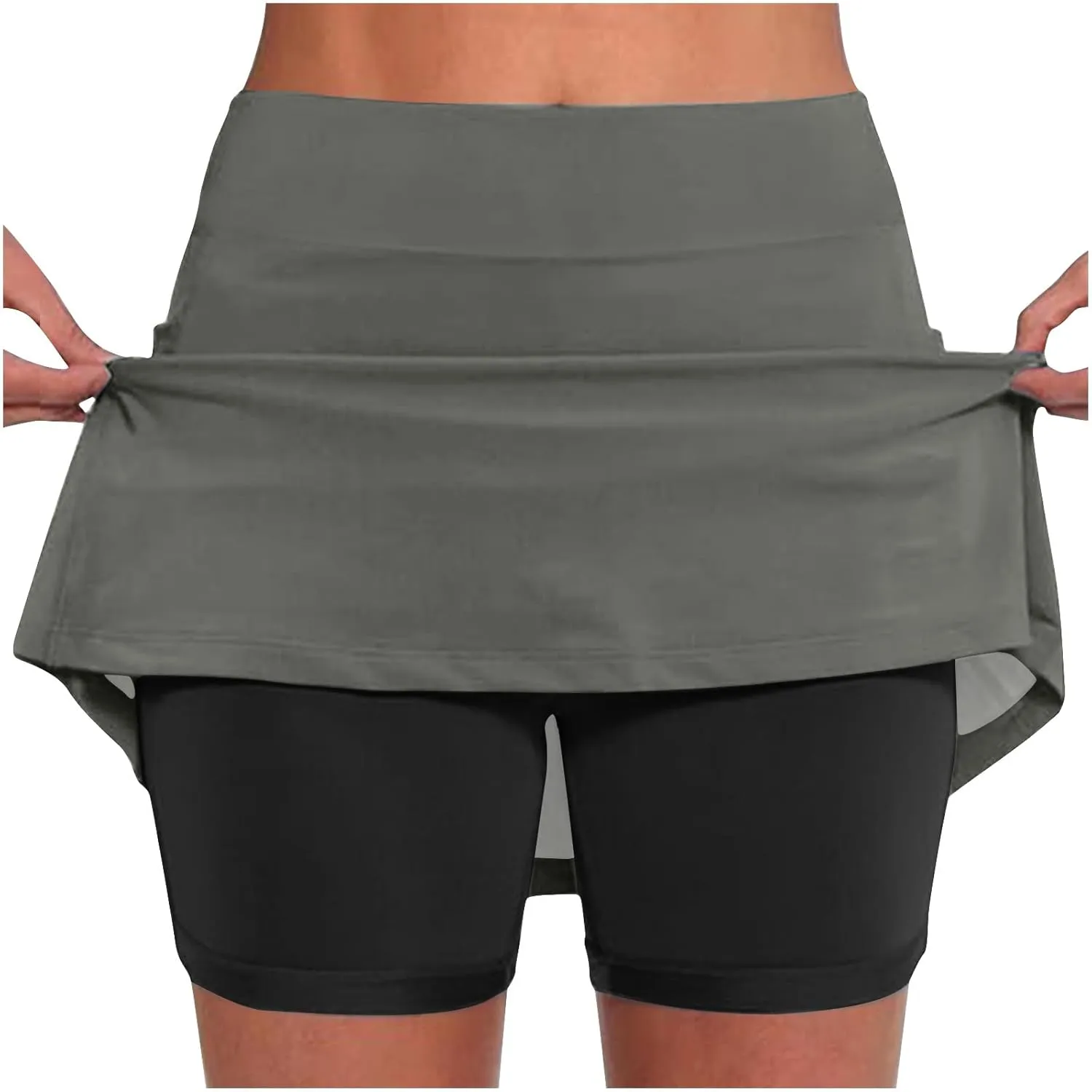 hlysgo Womens High Waisted Tennis Skort A-Line Skater Skirts with Lining Shorts Summer Plus Size Workout Athletic Shorts