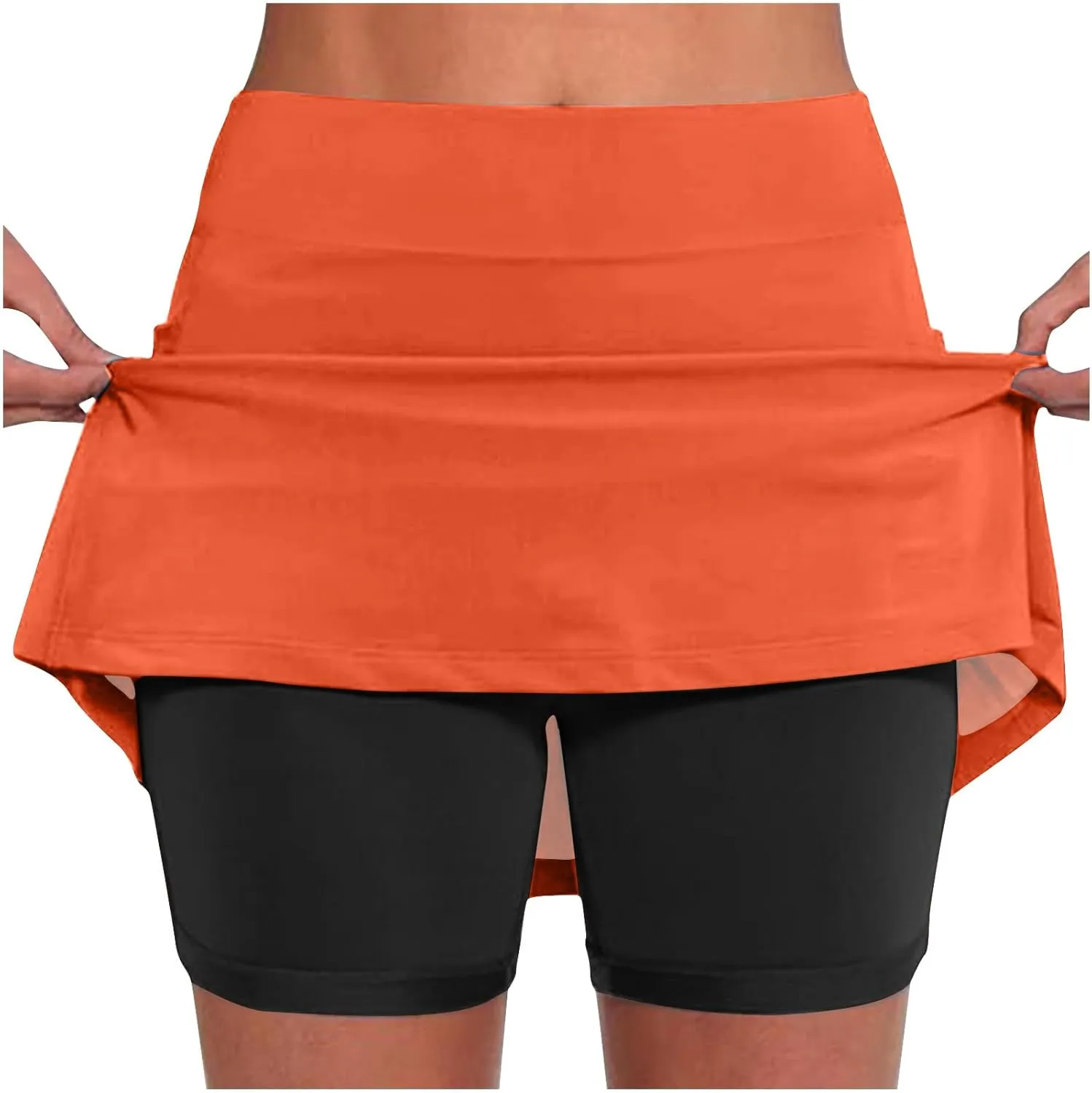 hlysgo Womens High Waisted Tennis Skort A-Line Skater Skirts with Lining Shorts Summer Plus Size Workout Athletic Shorts