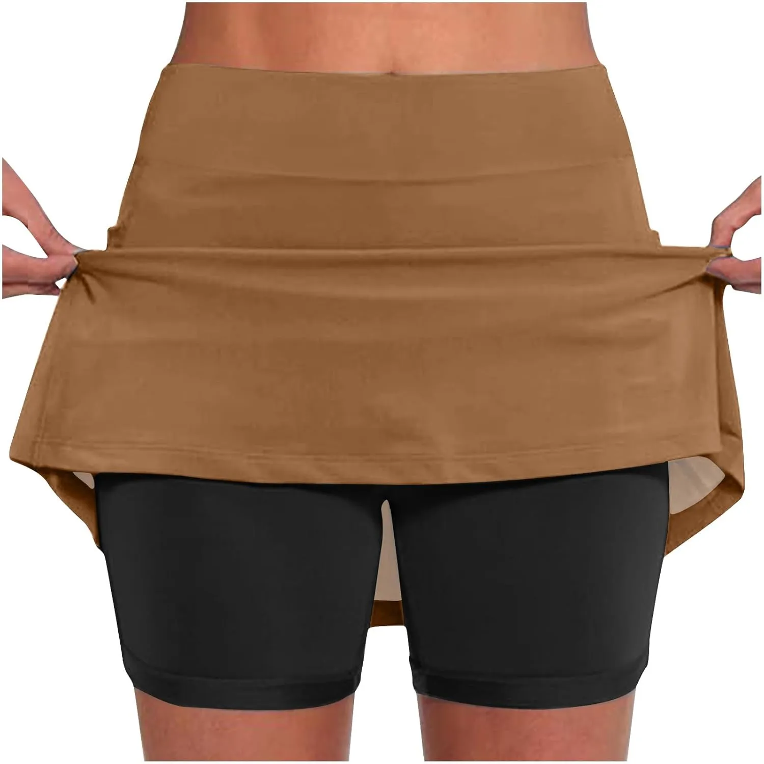 hlysgo Womens High Waisted Tennis Skort A-Line Skater Skirts with Lining Shorts Summer Plus Size Workout Athletic Shorts