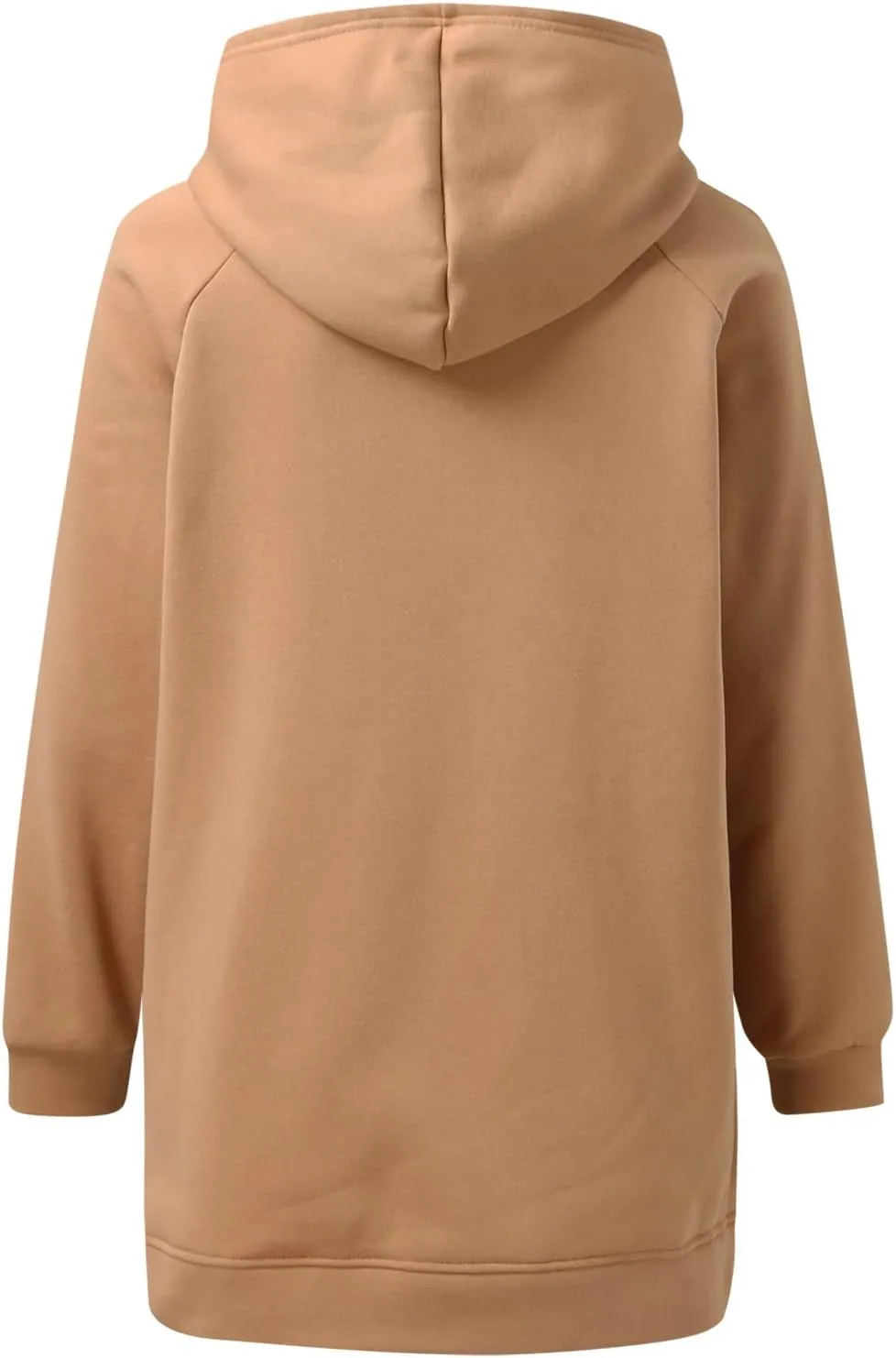 Hooded Sweatshirt Solid Color Ladies Solid Color Thickened Slit Front Pocket Long Sleeve Hoodie