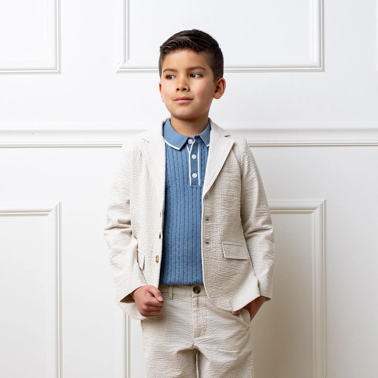 Hope & Henry Boys' Short Sleeve Sweater Polo