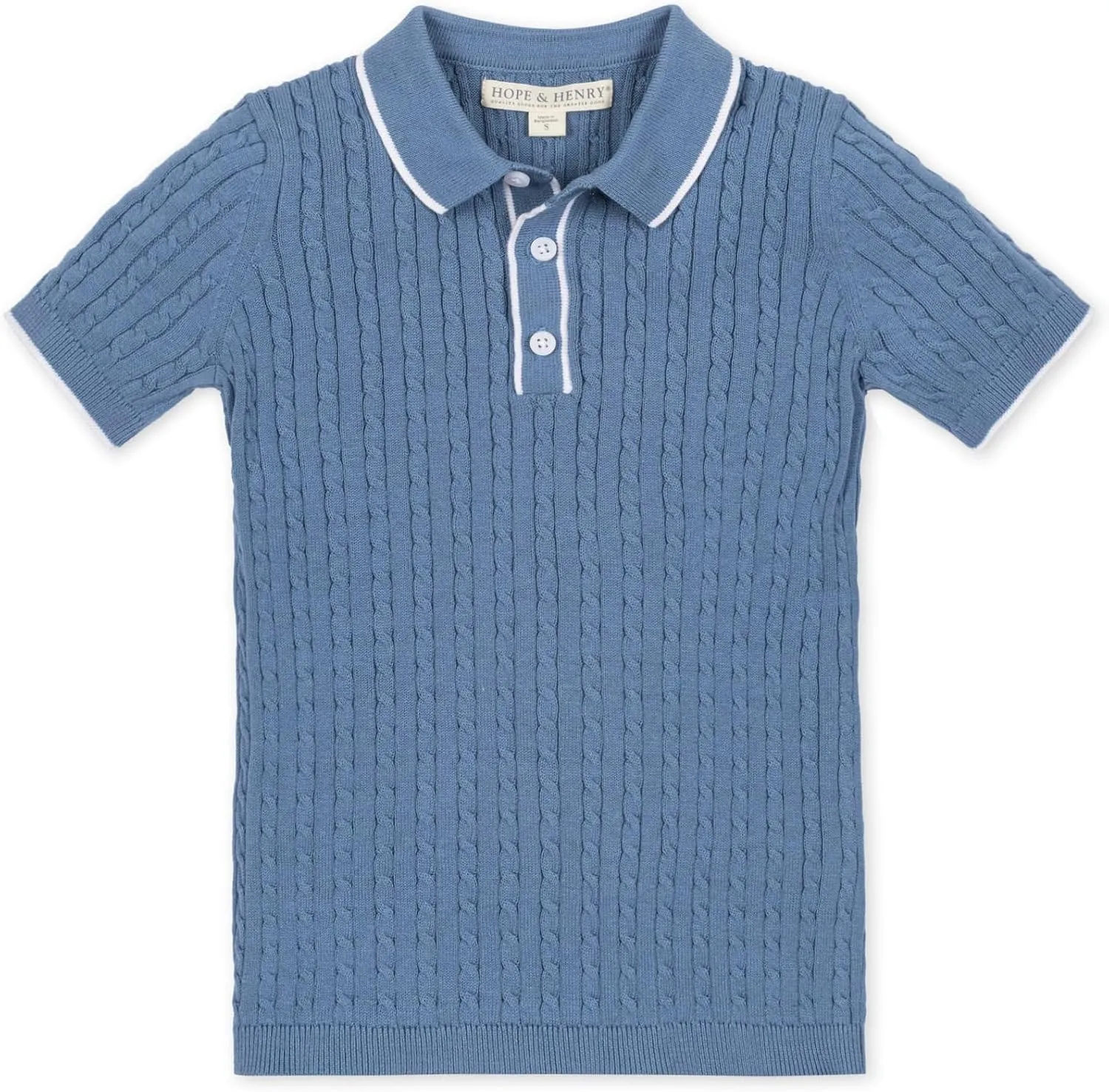 Hope & Henry Boys' Short Sleeve Sweater Polo