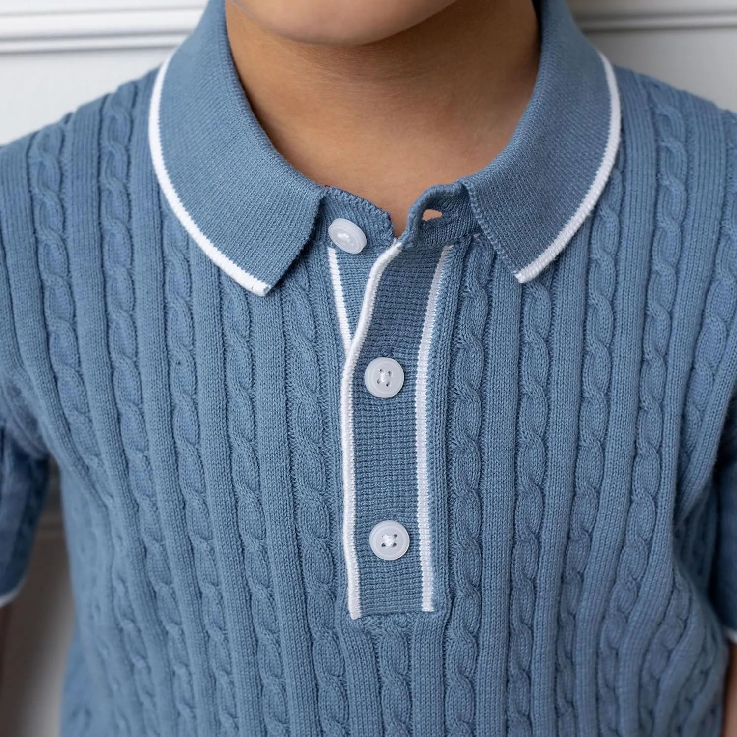 Hope & Henry Boys' Short Sleeve Sweater Polo