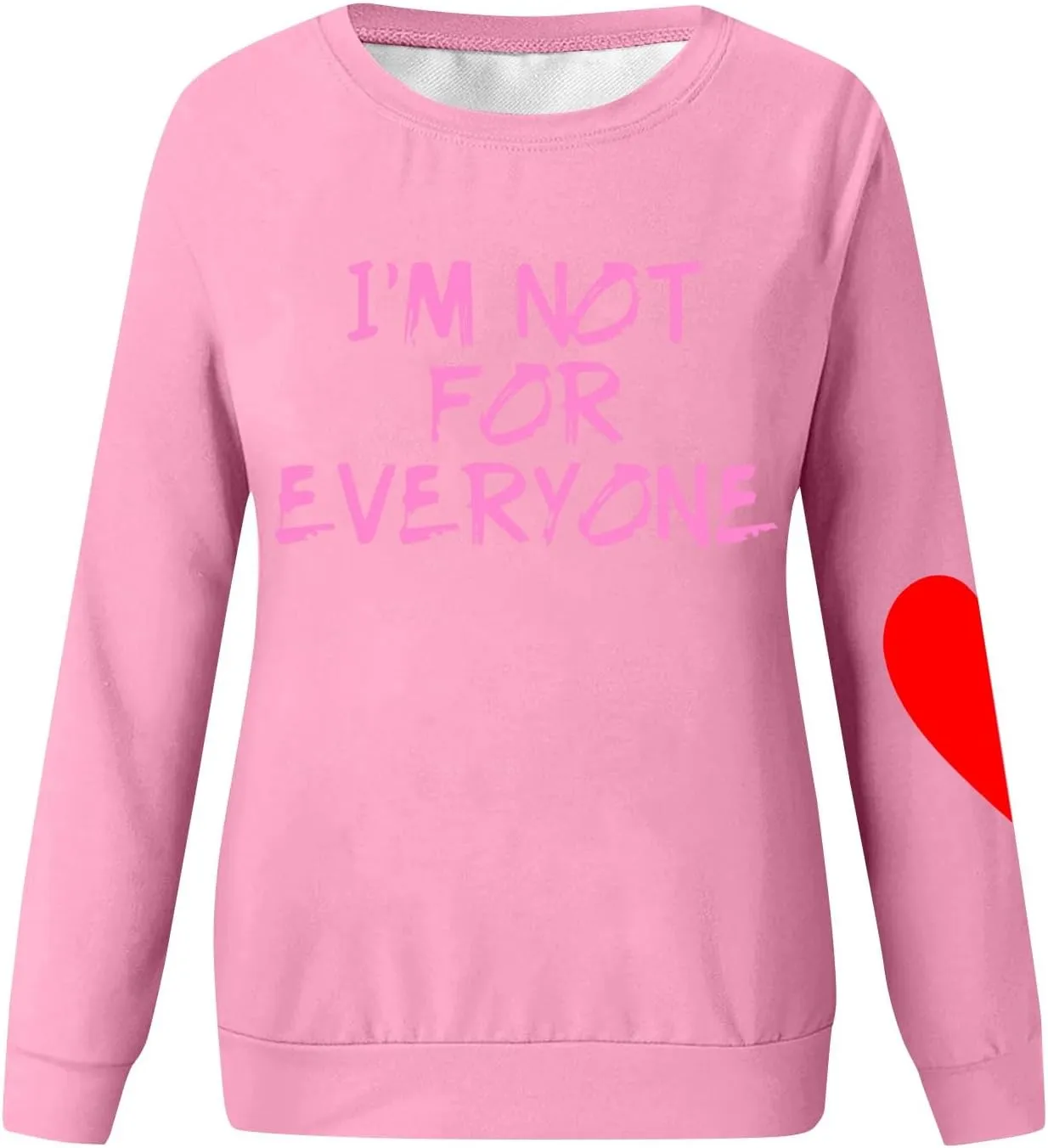 Im Not For Everyone Sweatshirt,Women'S Casual Fashion Valentine'S Day Print Long Sleeve O-Neck Sweatshirts Pullover Top
