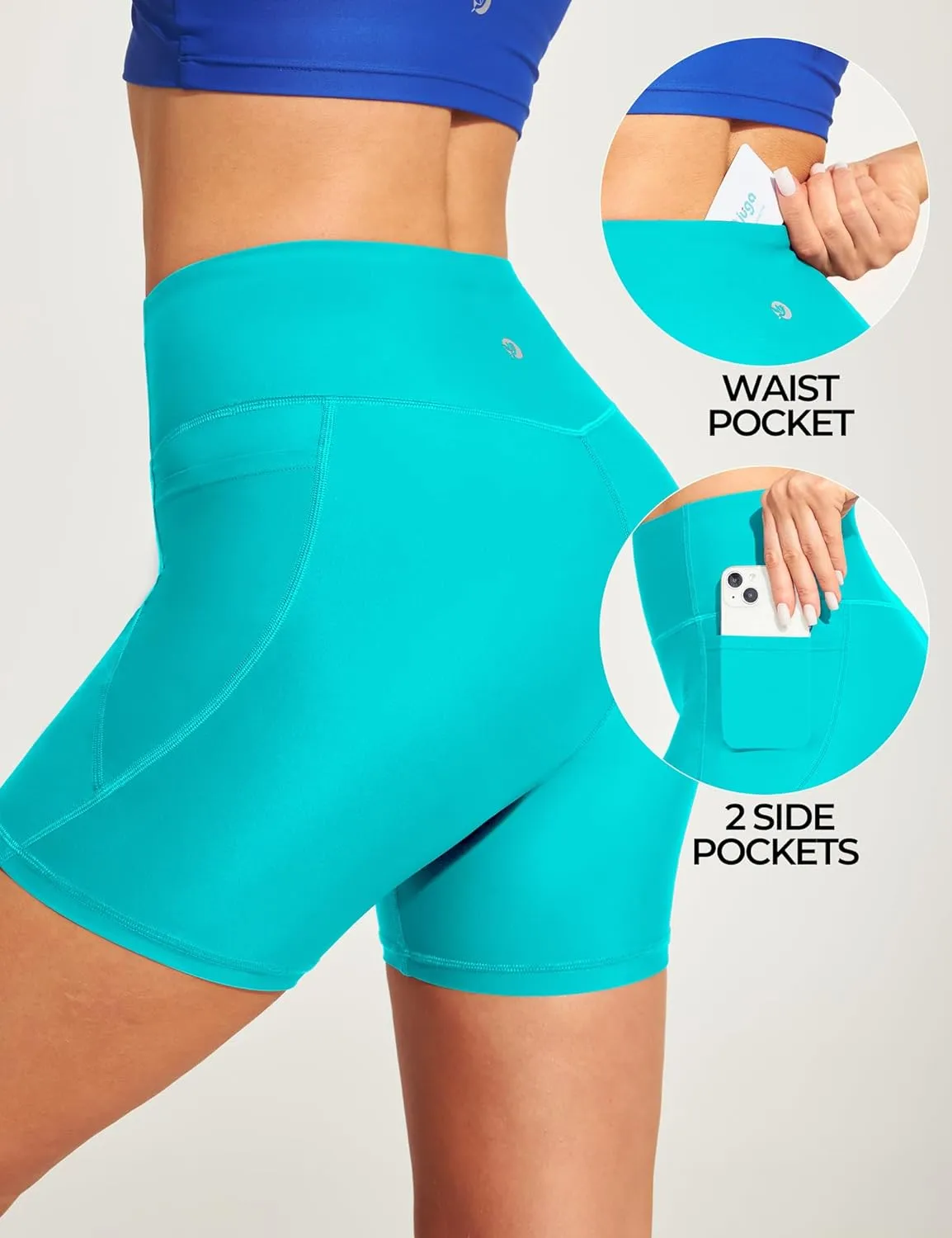 IUGA Womens Swim Shorts Tummy Control Swim Board Shorts UPF 50  Quick Dry Swimsuits Bottoms for Women with Pockets