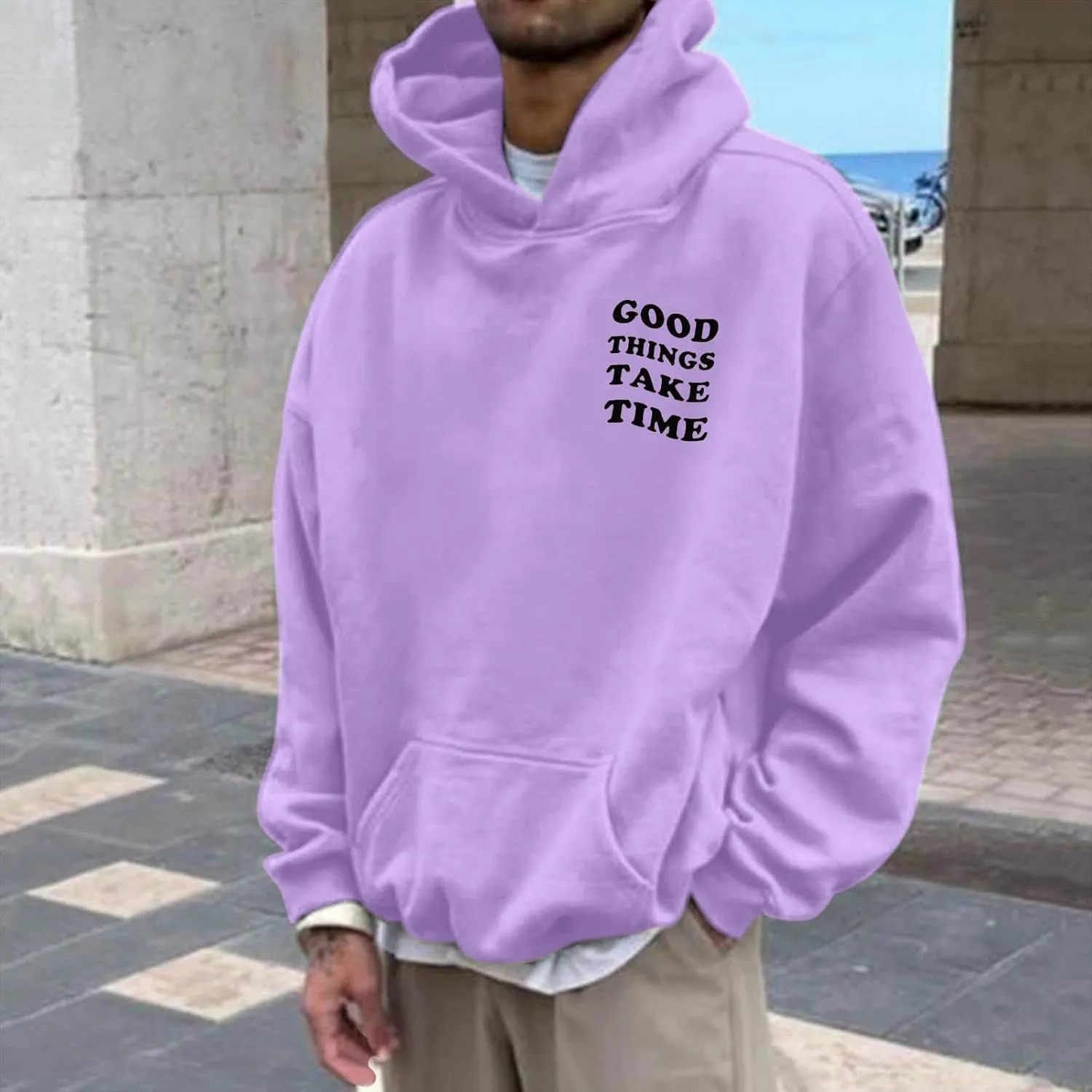 Jesus Saves Letter Print Hoodies for Men Christian Pullover with Pocket Faith Hooded Sweatshirt Religious Oversized Tops