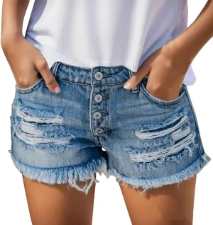 Jorts Women Baggy Cut Off Ripped Jean Shorts Sexy Denim Boxer Shorts Raw Hem Trendy Jeans Lounge Cowgirl Pants