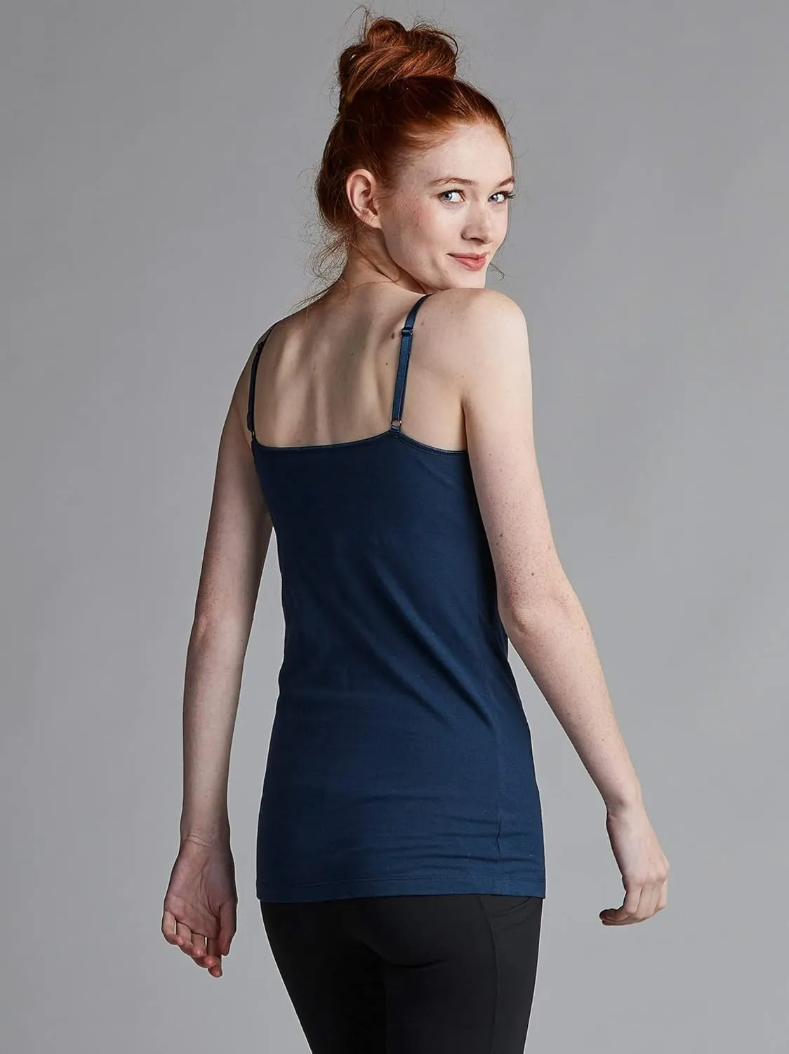 Kalon Women's 4-Pack Shelf Bra Tank Top Camisole Classic Spaghetti Strap