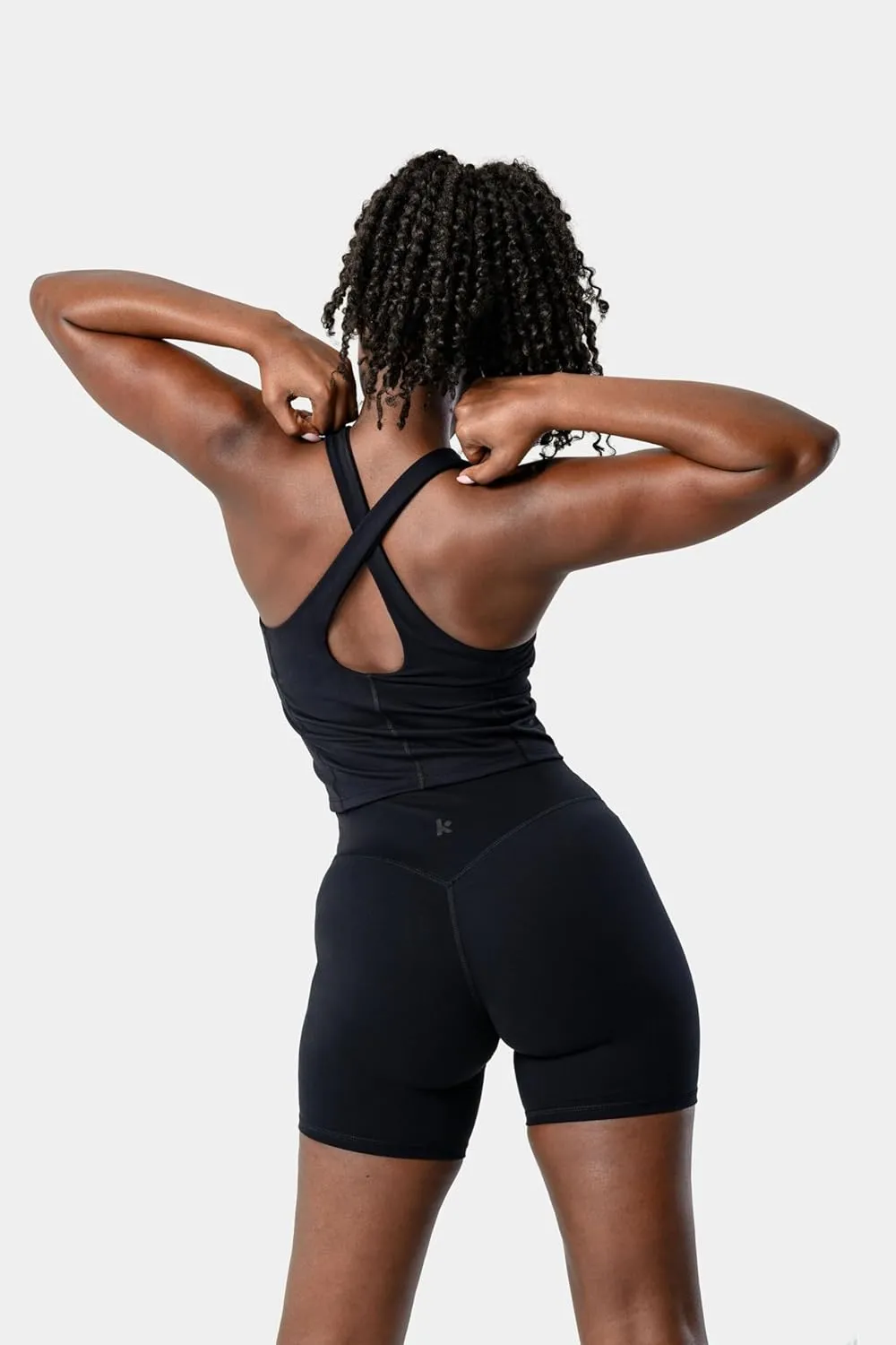 Kamo Fitness Serenity Shorts High Waisted 6" Inseam No Front Seam Thigh Friendly V Booty Seam Women's Biker Shorts