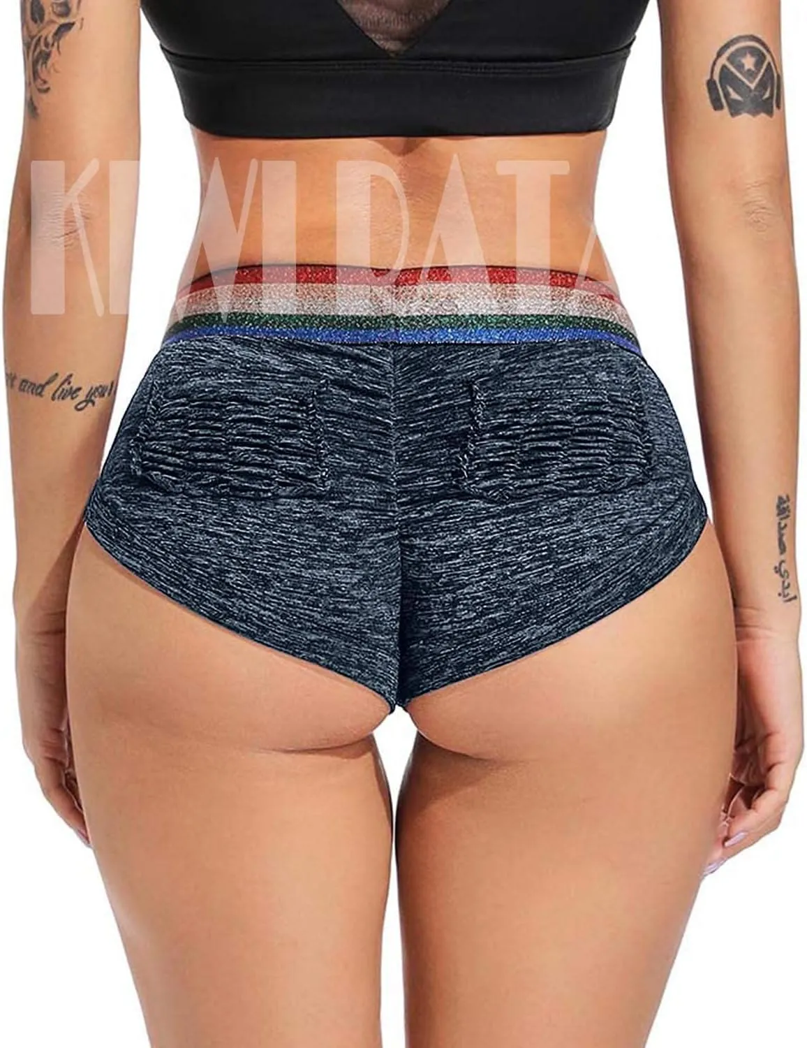 KIWI RATA Scrunch Booty Shorts for Women High Waisted Yoga Shorts Sexy Rave Bottoms Butt Lifting Short Hot Pants