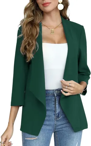 KOJOOIN Womens Casual Blazers Long Sleeve Open Front Business Casual Cardigan Jacket