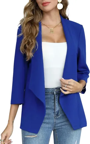 KOJOOIN Womens Casual Blazers Long Sleeve Open Front Business Casual Cardigan Jacket