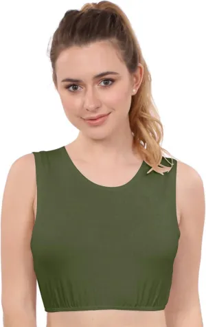 Kosher Casual Modest High Neck Crop Tank, Womens Sleeveless Full Shoulder Top