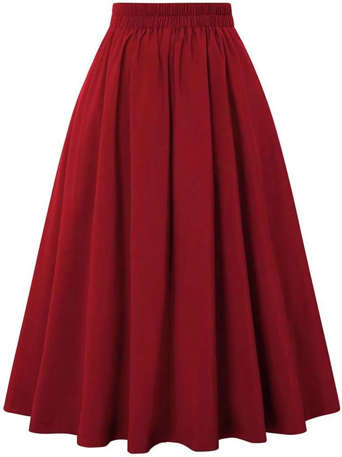 KUIOLYPOER Women Vintage Skirt High Waist Pleated Skirt Women's Ankle Length High Waist A-Line Flowy Long Maxi Skirt