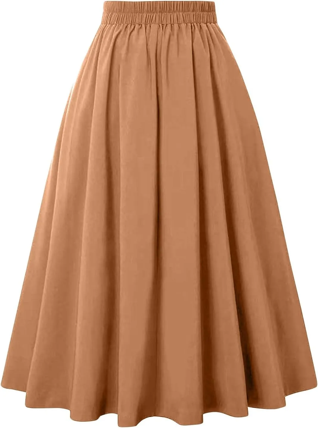 KUIOLYPOER Women Vintage Skirt High Waist Pleated Skirt Women's Ankle Length High Waist A-Line Flowy Long Maxi Skirt