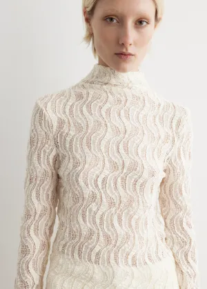 Lace Turtleneck Top