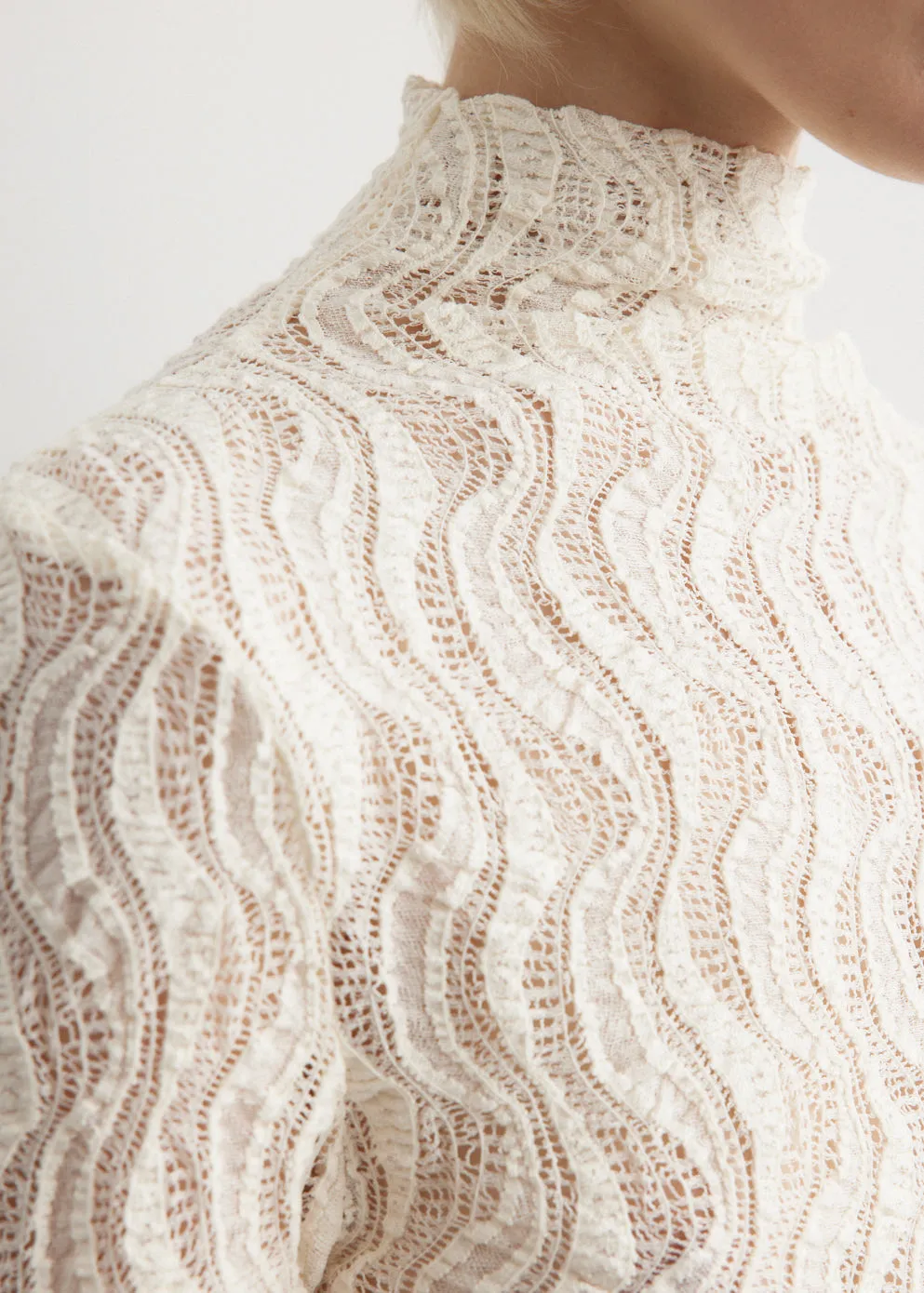 Lace Turtleneck Top